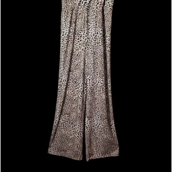 Ellen Tracy Womens Leopard Print Sleeveless Wrap Jumpsuit S Polyester Spandex - Picture 12 of 12